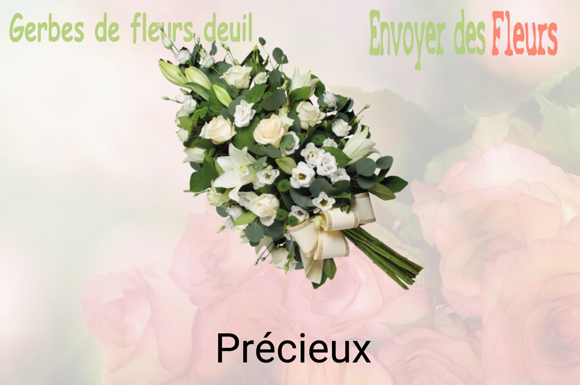 Gerbe de fleurs de deuil livrée à Précieux